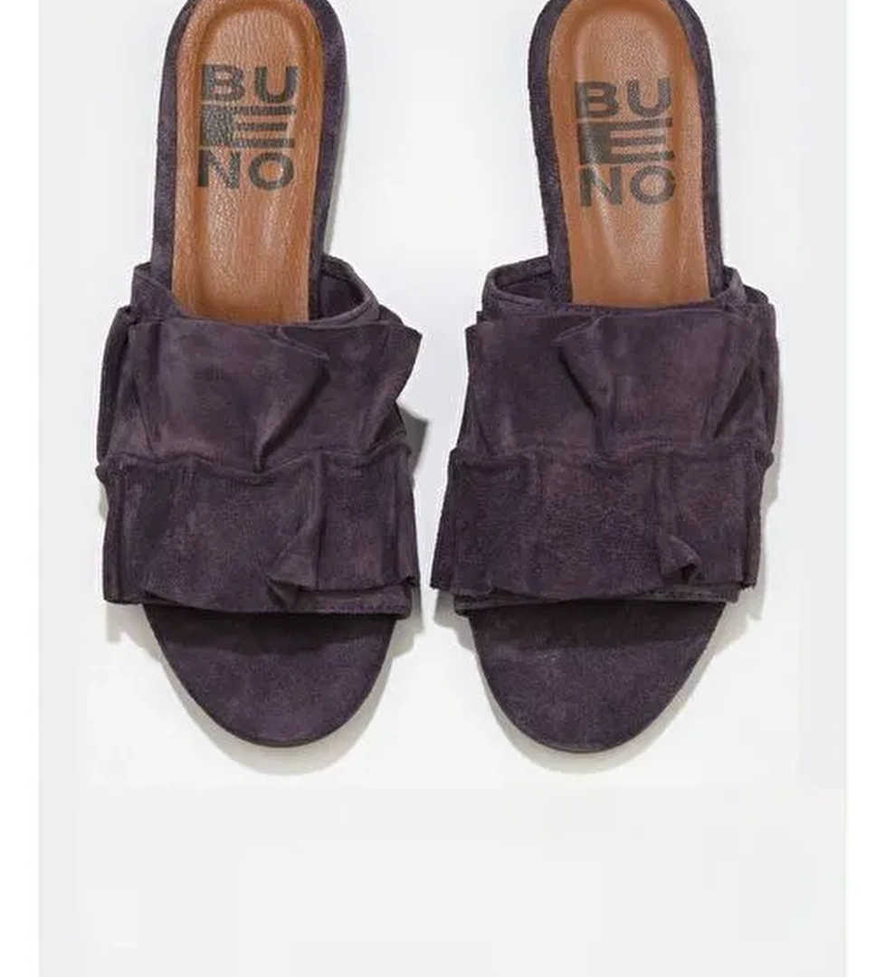Bueno Shoes Mor Süet Kadın Düz Terlik 01wn1908 - Görsel 1