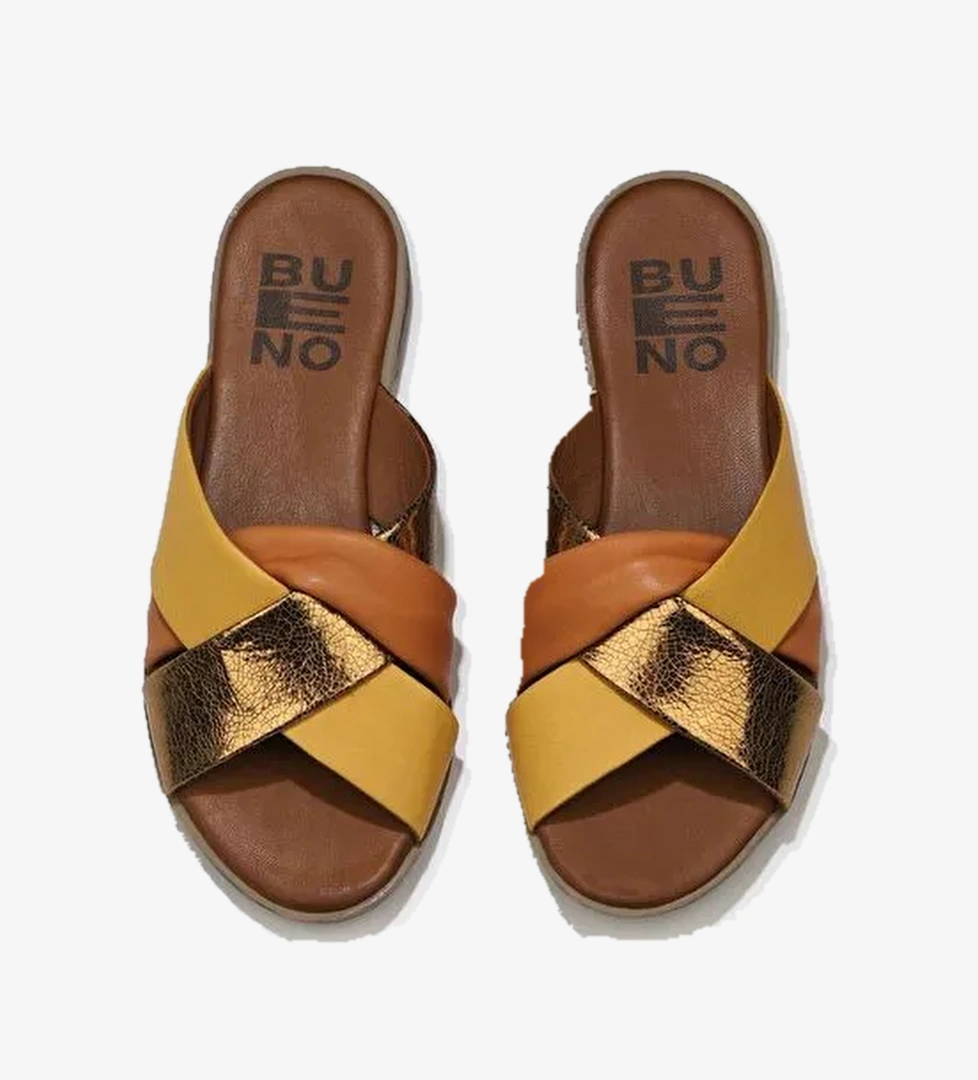 Bueno Shoes Bakır Multi Deri Kadın Düz Terlik 01wn5018 - Görsel 1