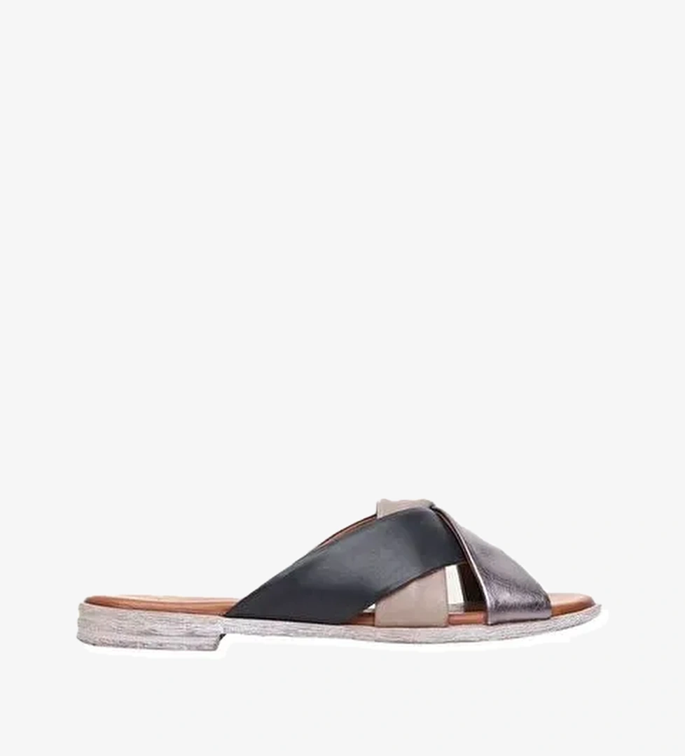 Bueno Shoes Bronz Multi Deri Kadın Düz Terlik 01wn5018 - Görsel 1