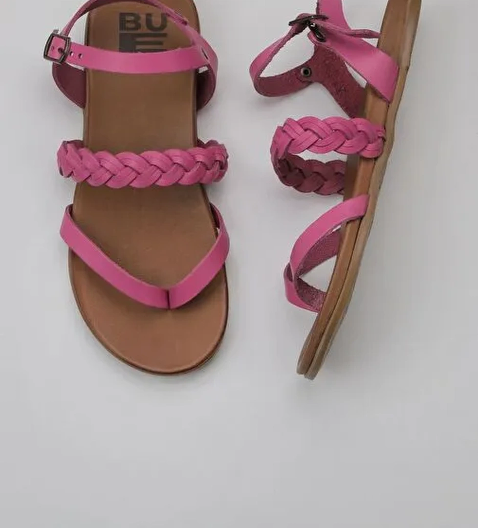 Bueno Shoes Fuşya Deri Kadın Parmak Arası Sandalet 01wu4201 - Görsel 1