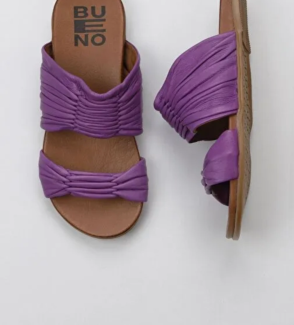 Bueno Shoes Lila Deri Kadın Düz Terlik 01wu4235 - Görsel 1