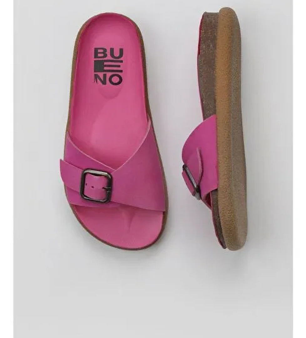 Bueno Shoes Fuşya Nubuk Kadın Düz Terlik 01ws11003 - Görsel 1