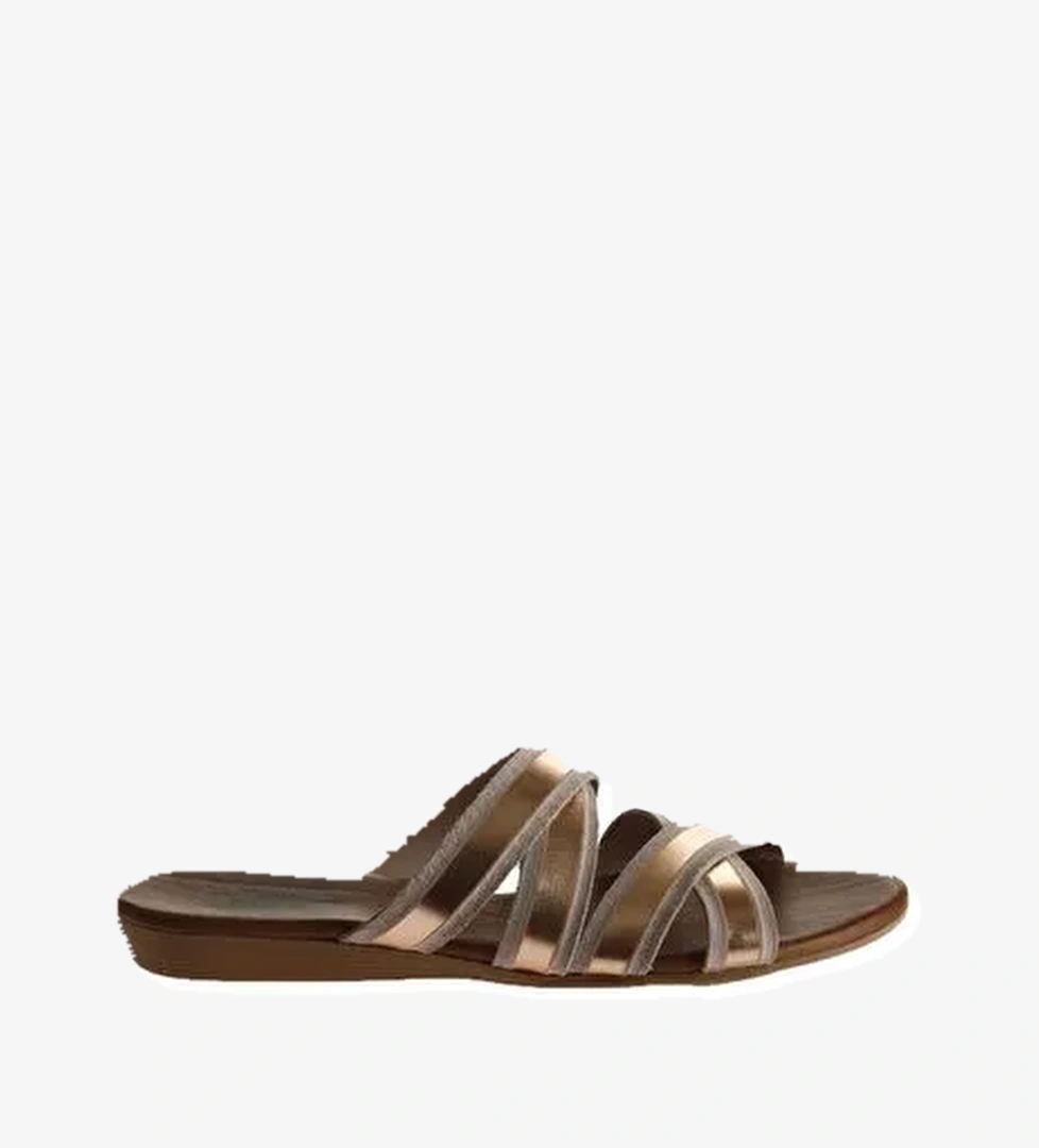 Bueno Shoes Pudra Parlak Deri Kadın Düz Terlik 01wu7424 - Görsel 1