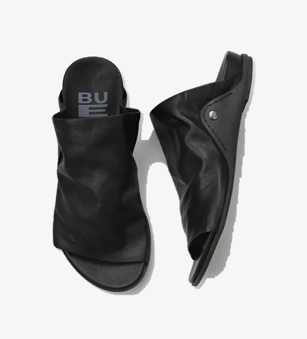 Bueno Shoes Siyah Deri Kadın Düz Terlik 01wu7602 - Görsel 1