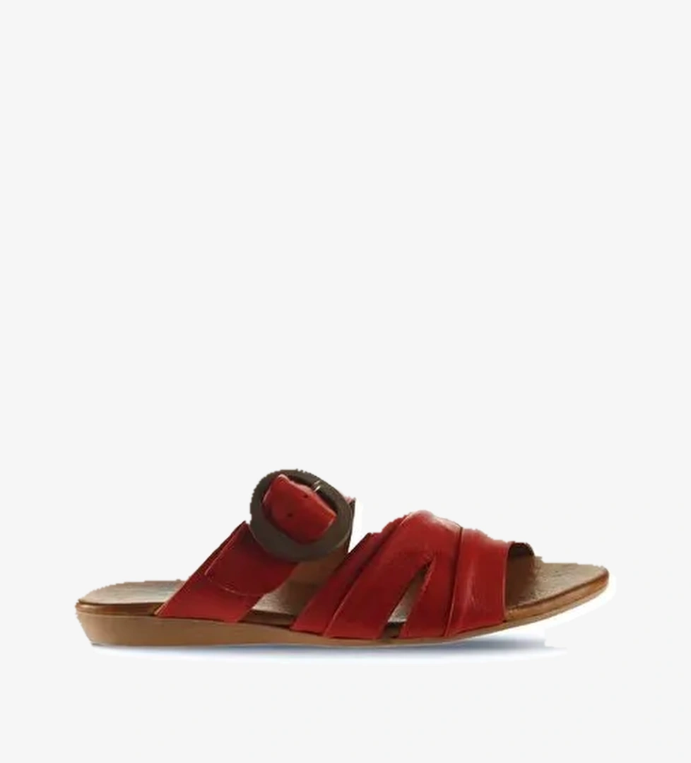 Bueno Shoes Kırmızı Deri Kadın Düz Terlik 01wu7438 - Görsel 1