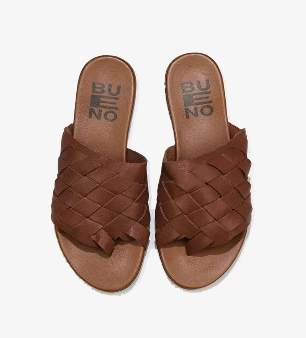 Bueno Shoes Taba Deri Kadın Parmak Arası Terlik 01wq0501 - Görsel 1