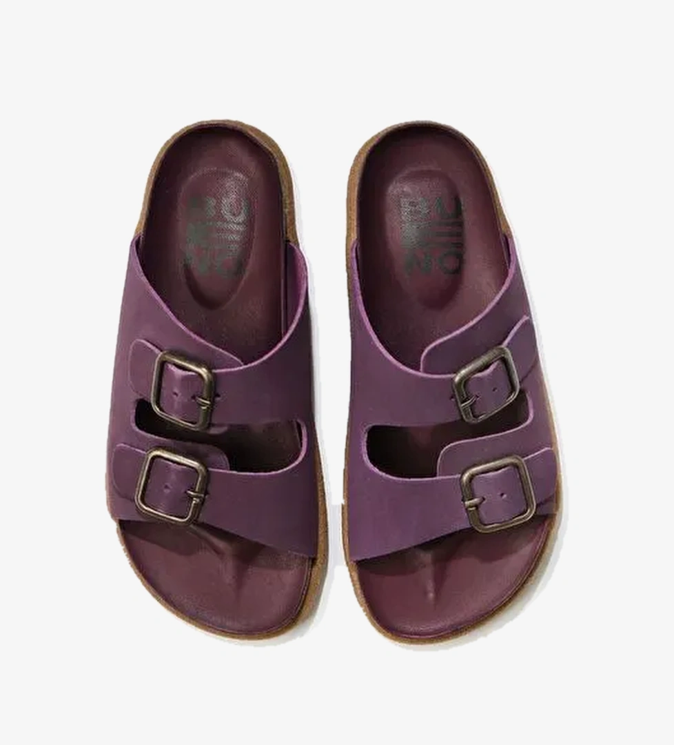 Bueno Shoes Mor Nubuk Kadın Düz Terlik 01ws11001 - Görsel 1
