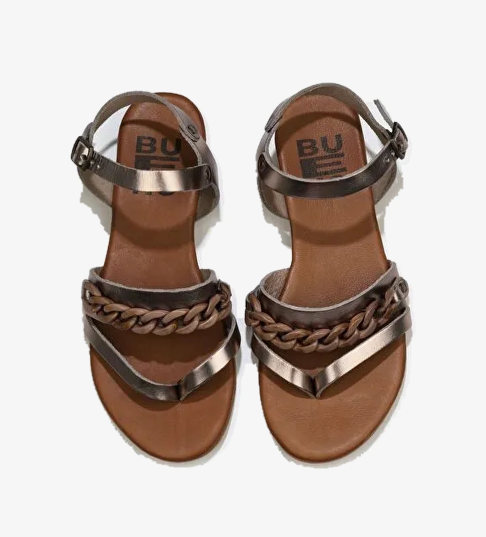 Bueno Shoes Gri Parlak Deri Kadın Sandalet 01wu7406 - Görsel 1