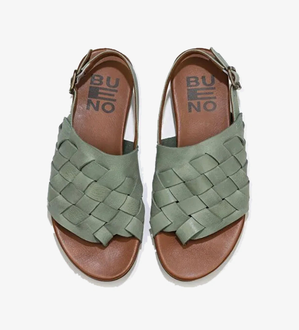 Bueno Shoes Turkuaz Deri Kadın Sandalet 01wq0506 - Görsel 1