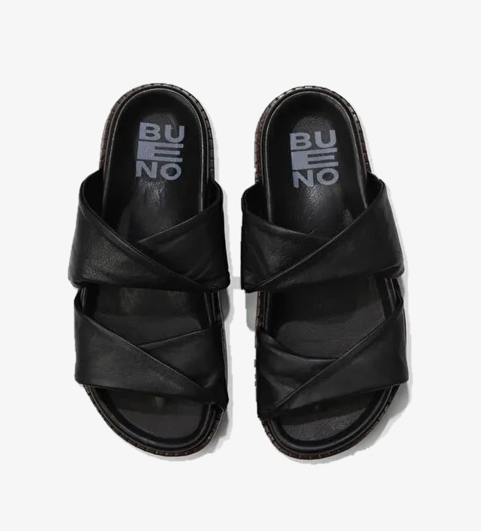 Bueno Shoes Siyah Deri Kadın Düz Terlik 01wu5831 - Görsel 1