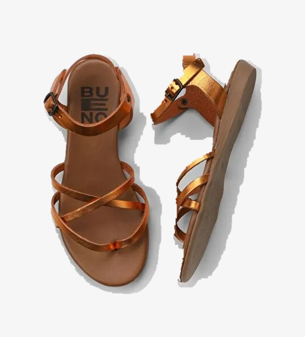 Bueno Shoes Turuncu Parlak Deri Kadın Sandalet 01wu7427 - Görsel 1