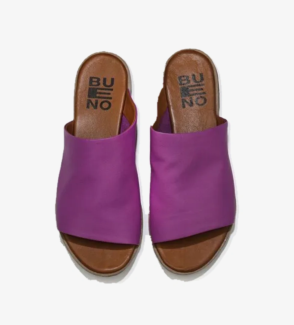 Bueno Shoes Lila Deri Kadın Düz Terlik 01wq2009 - Görsel 1