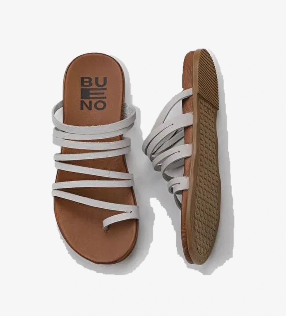 Bueno Shoes Gri Nubuk Kadın Parmak Arası Terlik 01wu4238 - Görsel 1