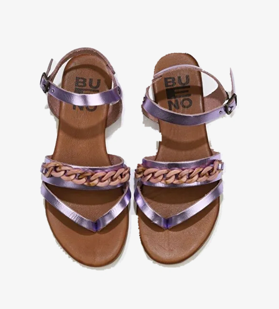 Bueno Shoes Pudra Parlak Deri Kadın Sandalet 01wu7406 - Görsel 1