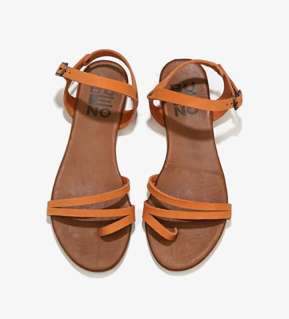 Bueno Shoes Turuncu Nubuk Kadın Sandalet 01wu7457 - Görsel 1