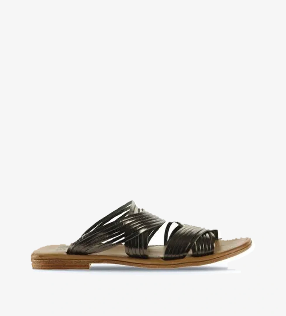 Bueno Shoes Haki Parlak Deri Kadın Düz Terlik 01wu3422 - Görsel 1