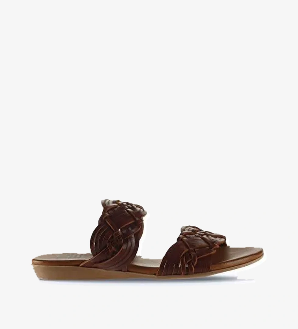 Bueno Shoes Kahverengi Deri Kadın Düz Terlik 01wu7452 - Görsel 1