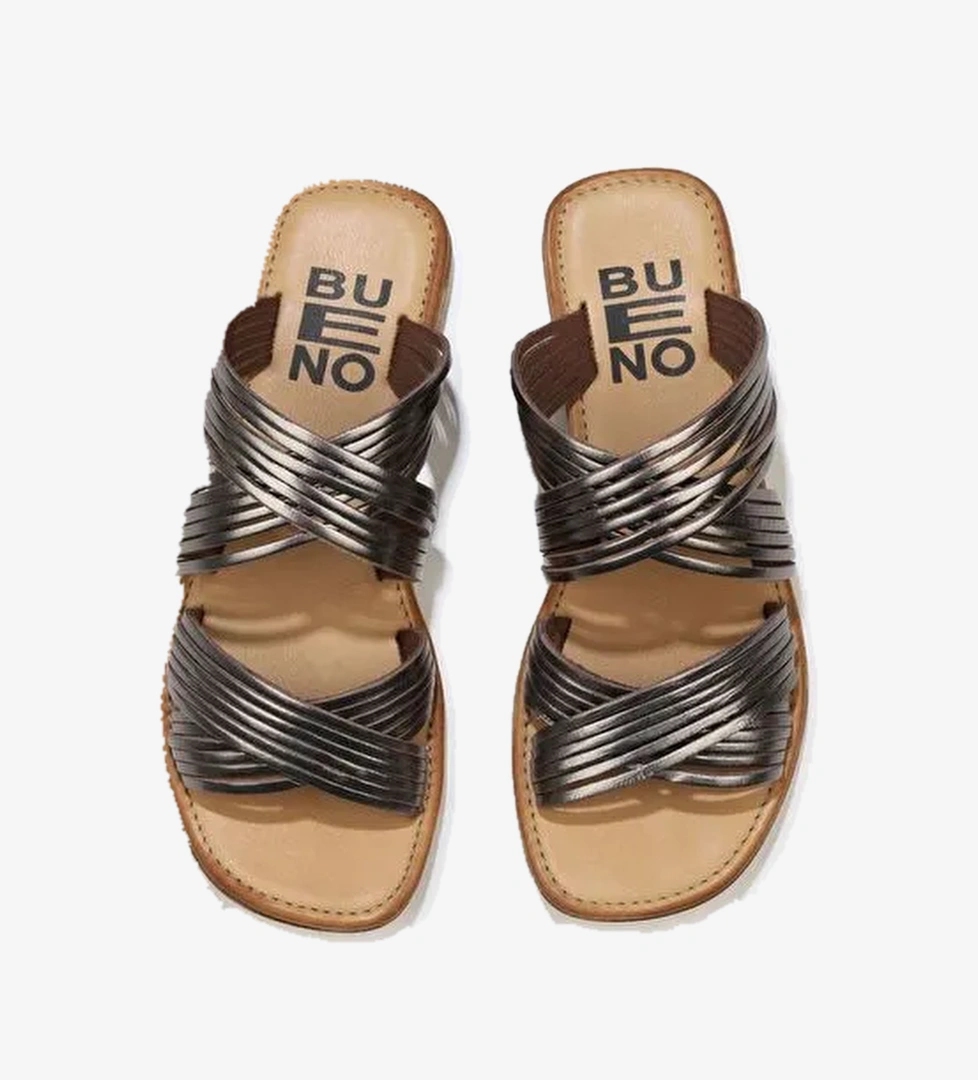 Bueno Shoes Taba Parlak Deri Kadın Düz Terlik 01wu3422 - Görsel 1