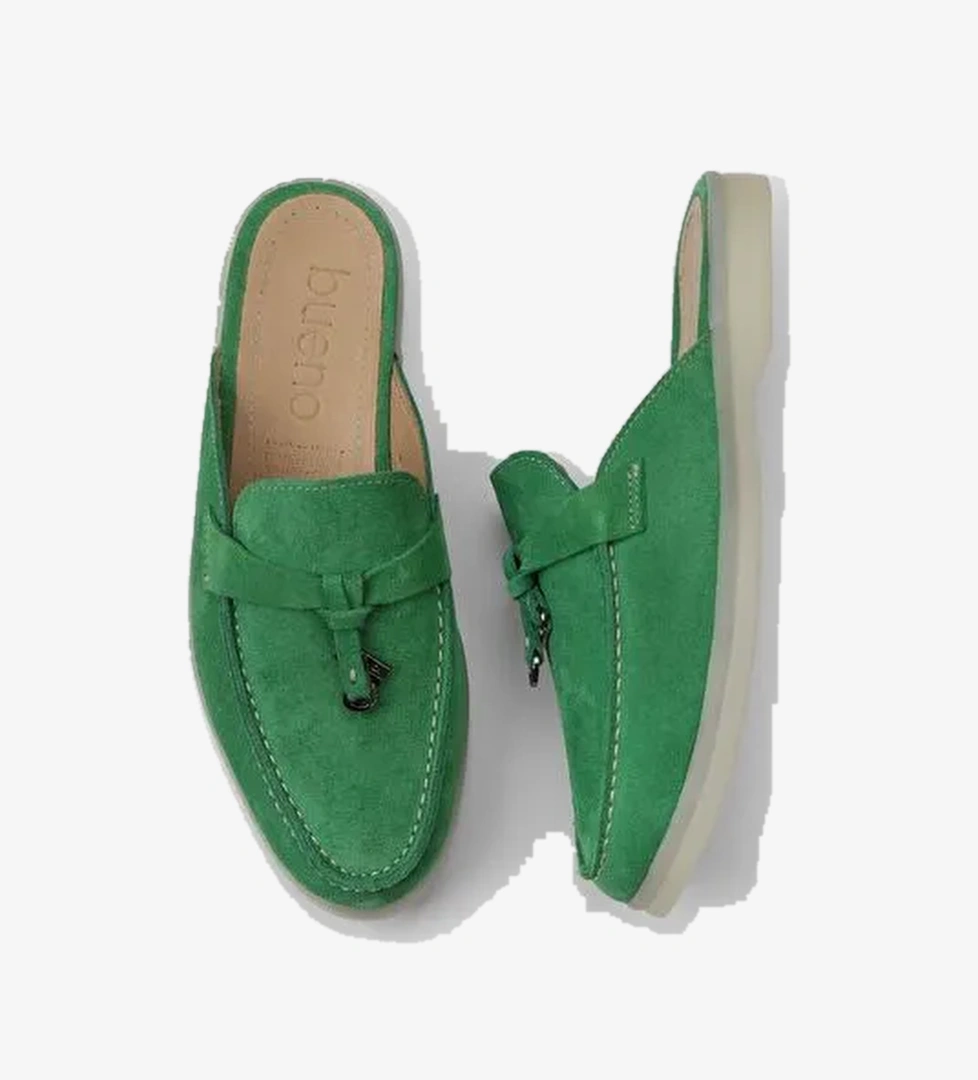 Bueno Shoes Yeşil Süet Kadın Düz Terlik 05wt103 - Görsel 1