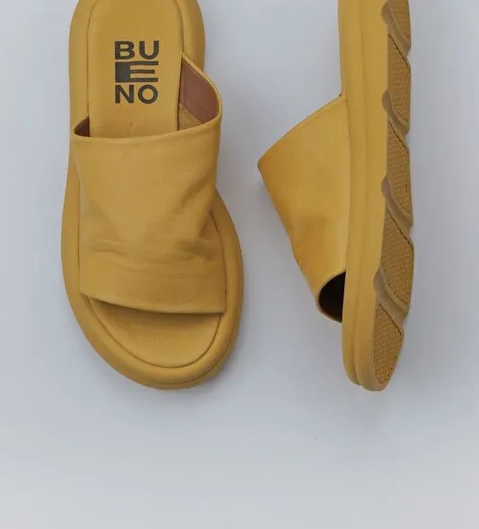 Bueno Shoes Sarı Deri Kadın Düz Terlik 01wy9400 - Görsel 1