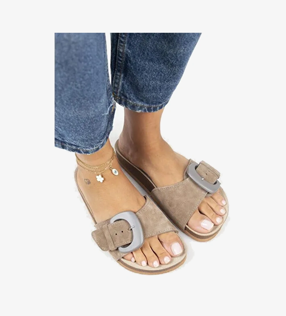 Manijero Vizon Kadın Süet Terlik MNJ.001.01 - Görsel 1