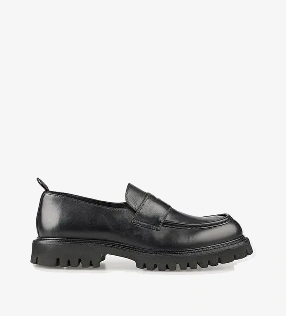 Siyah Deri Erkek Günlük Loafer - Görsel 1