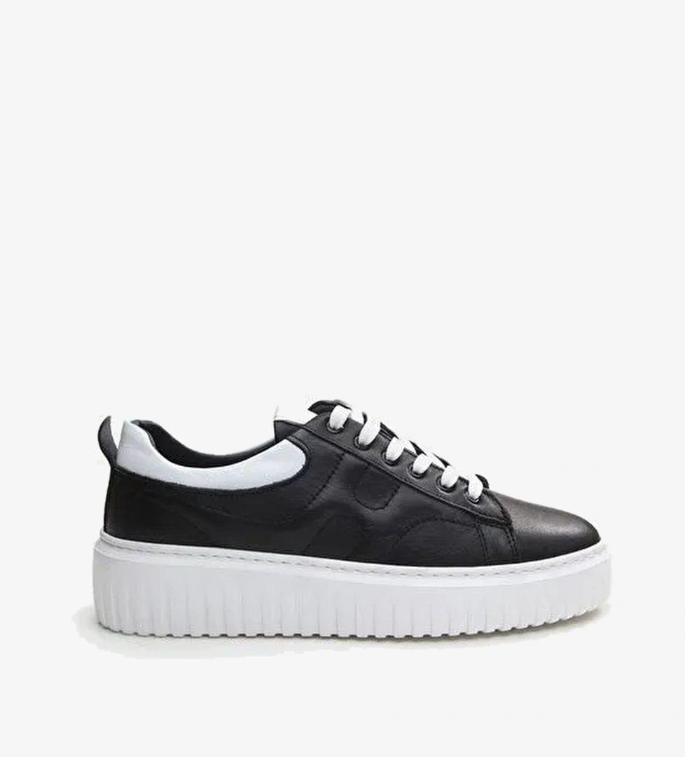 Hotiç Siyah-Beyaz Erkek Deri Sneaker 02AYH296300A100 - Görsel 1