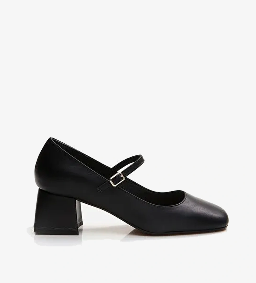 Hotiç Siyah Kadın Deri Topuklu Ayakkabı 01AYH291060A100 - Görsel 1