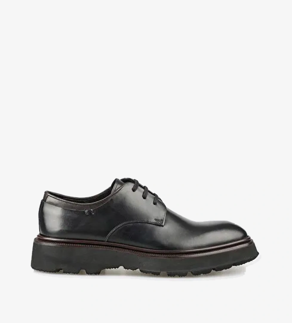 Siyah Deri Erkek Günlük Ayakkabı - Görsel 1