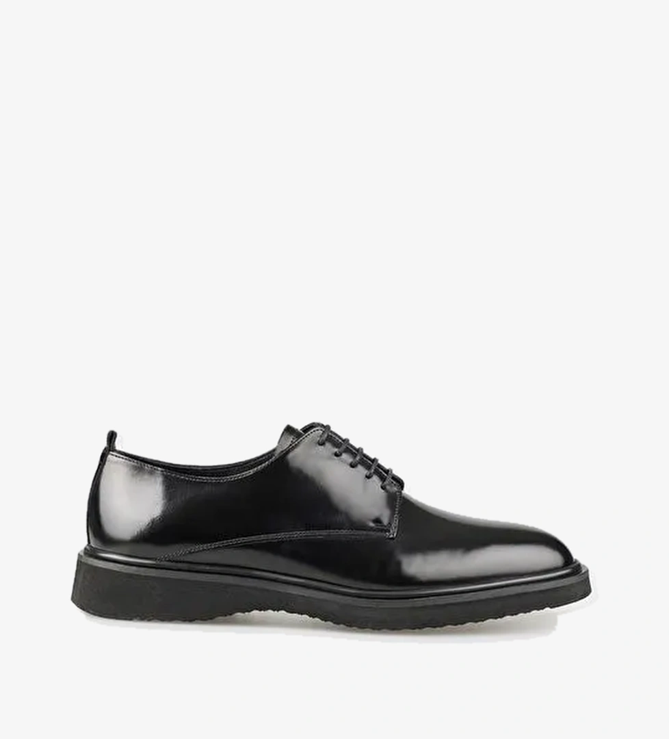 Elle Siyah Erkek Deri Klasik Ayakkabı FAWAJO - Görsel 1