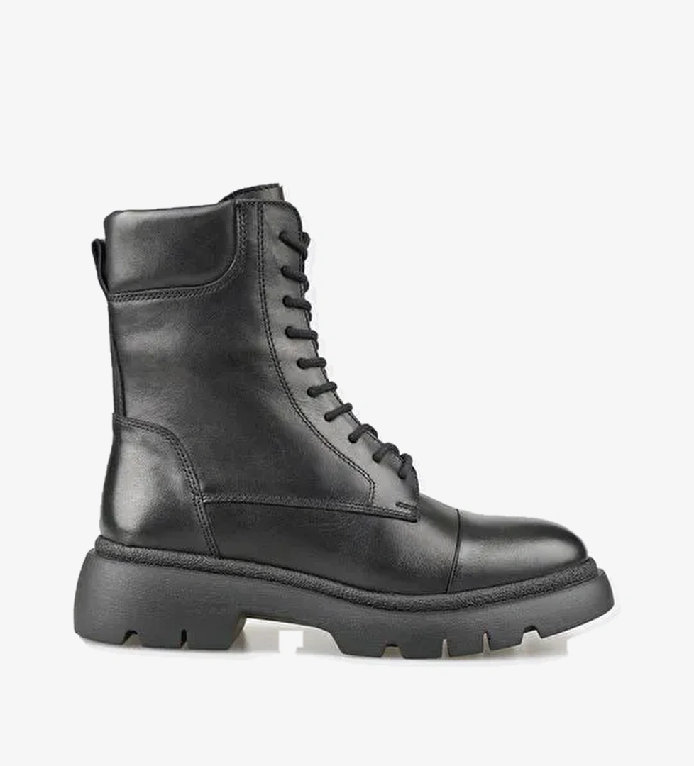 Siyah Deri Kadın Günlük Bot - Görsel 1