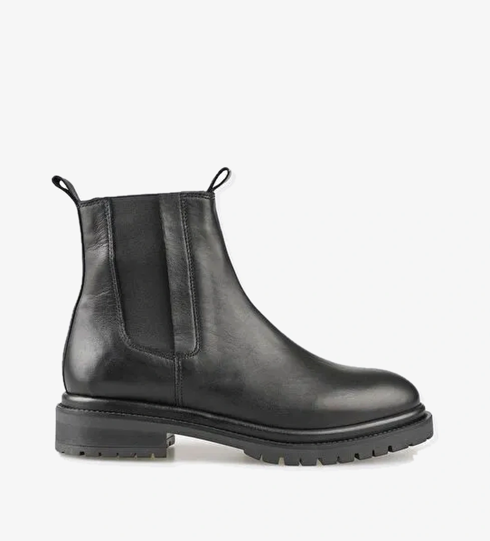 Siyah Deri Kadın Günlük Bot - Görsel 1