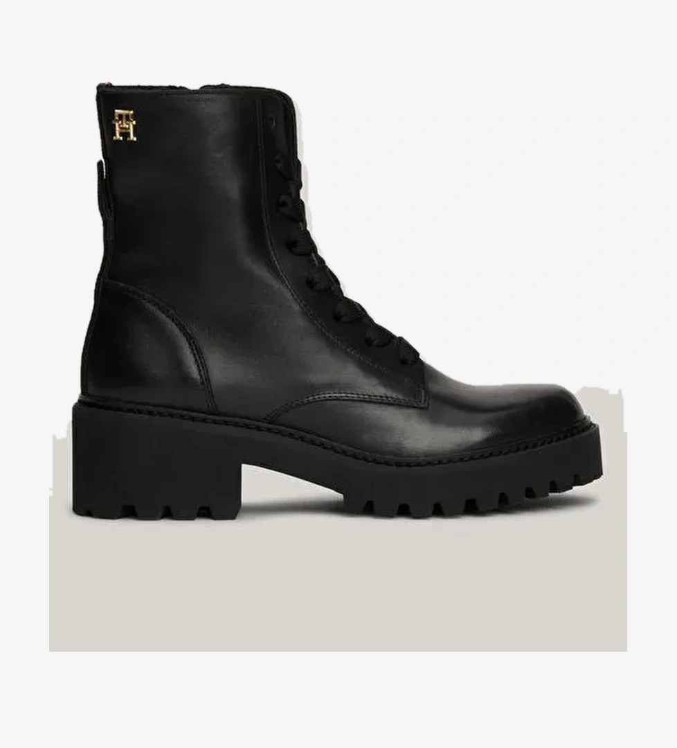Tommy Hilfiger Siyah Kadın Deri Bot FW0FW08305BDS - Görsel 1