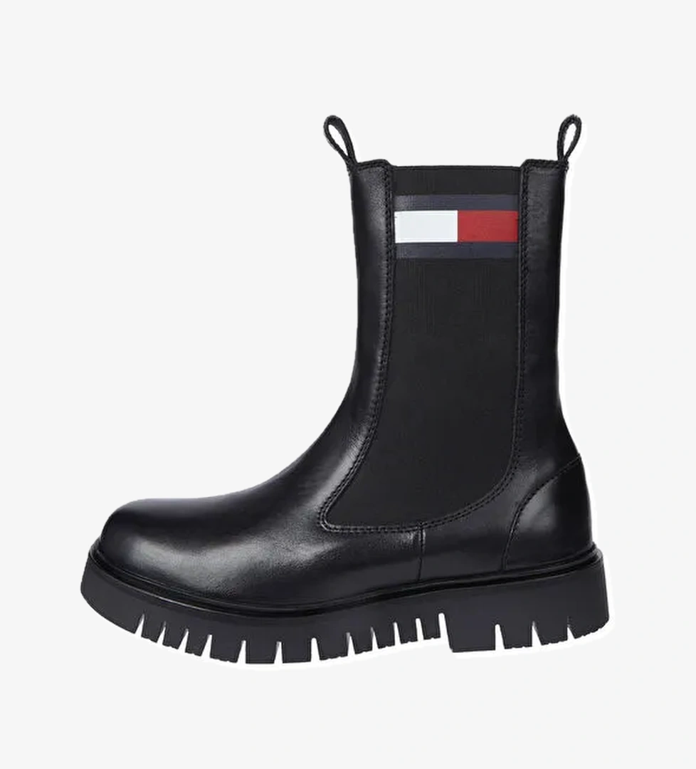 Tommy Hilfiger Siyah Kadın Deri Bot EN0EN02625BDS - Görsel 1