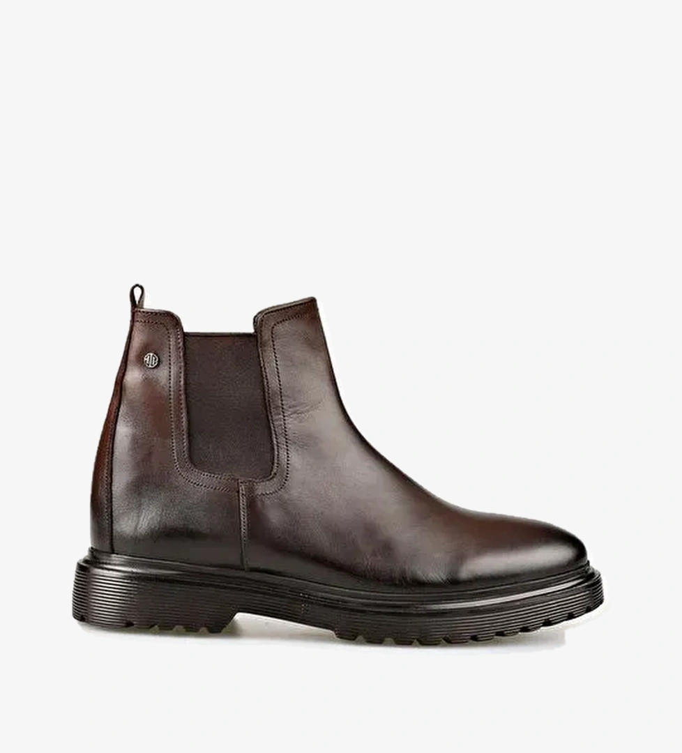 Kahve Deri Erkek Günlük Bot - Görsel 1