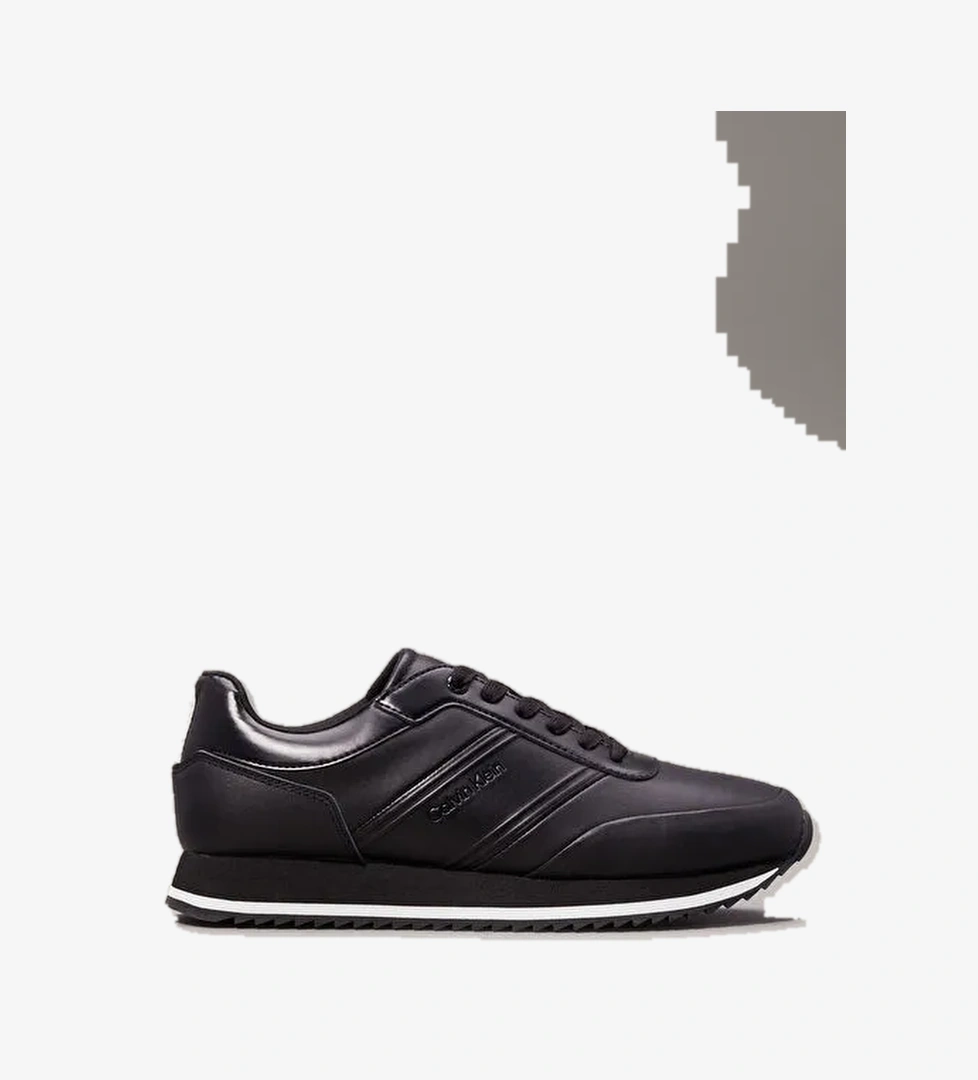 Calvin Klein Siyah Erkek Deri Sneaker LOW TOP LACE UP LTH HF - Görsel 1