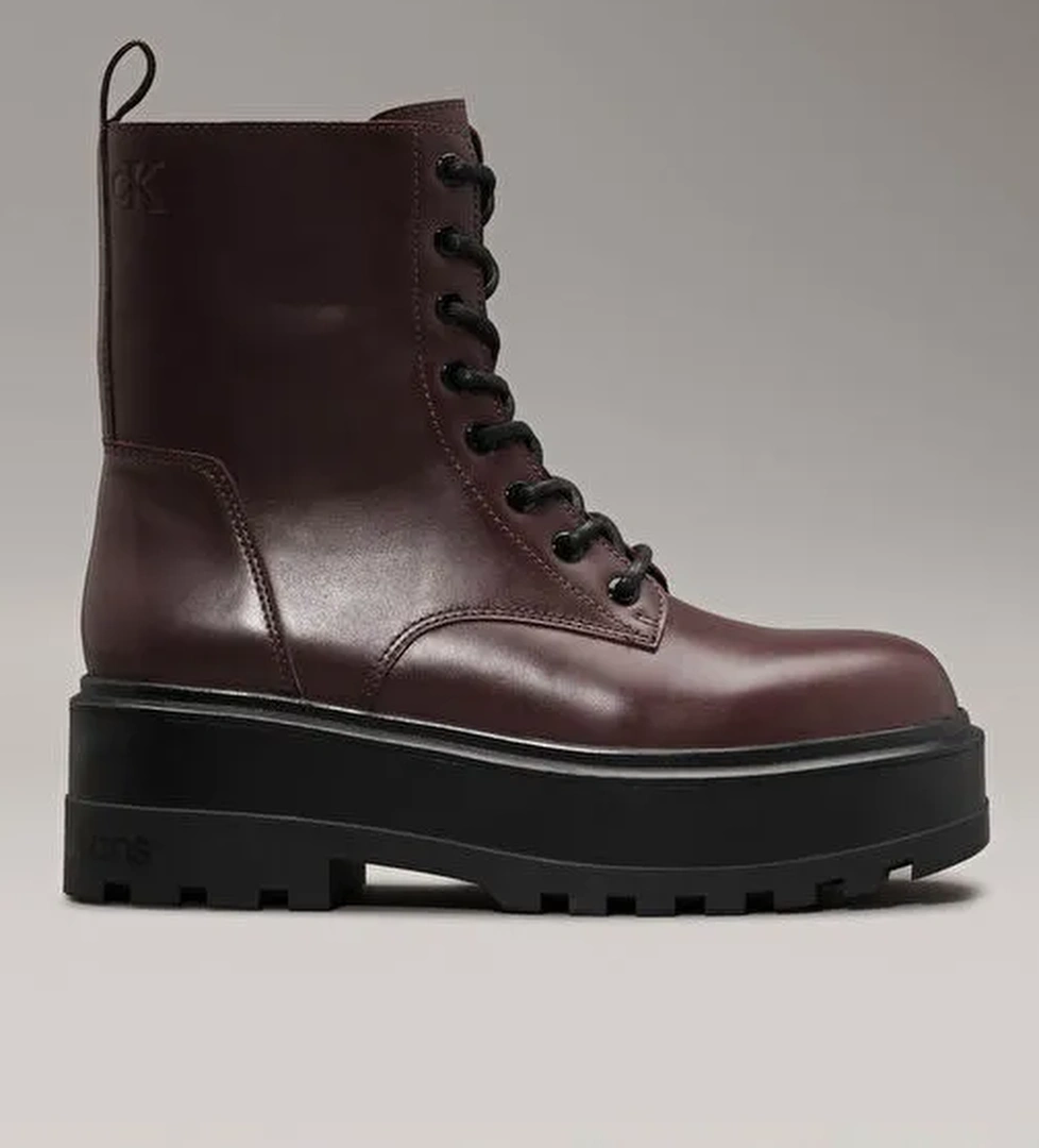 Calvin Klein Bordo Kadın Deri Bot YW0YW015350KV - Görsel 1