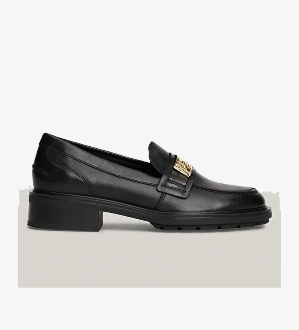 Tommy Hilfiger Siyah Kadın Deri Loafer FW0FW08257BDS - Görsel 1