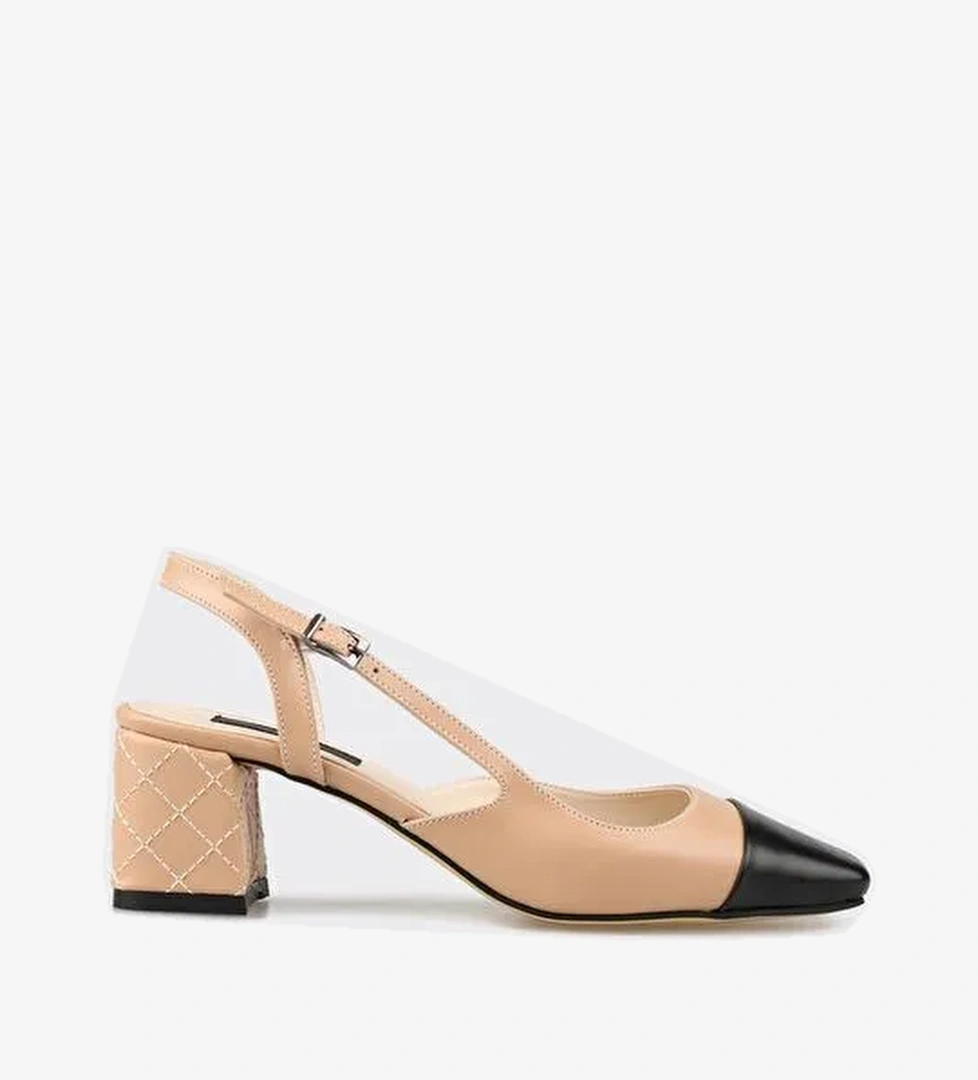 Naturel Kadın Topuklu Ayakkabı - Görsel 1