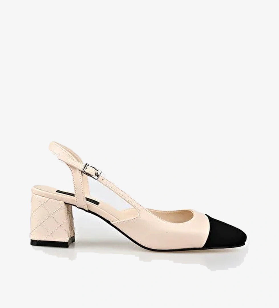 Bej Kadın Topuklu Ayakkabı - Görsel 1