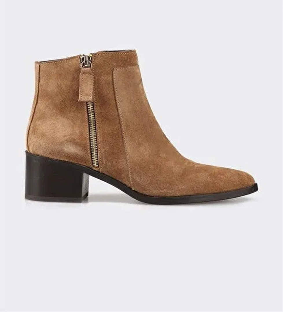 Taba Deri Kadın Klasik Bot - Görsel 1