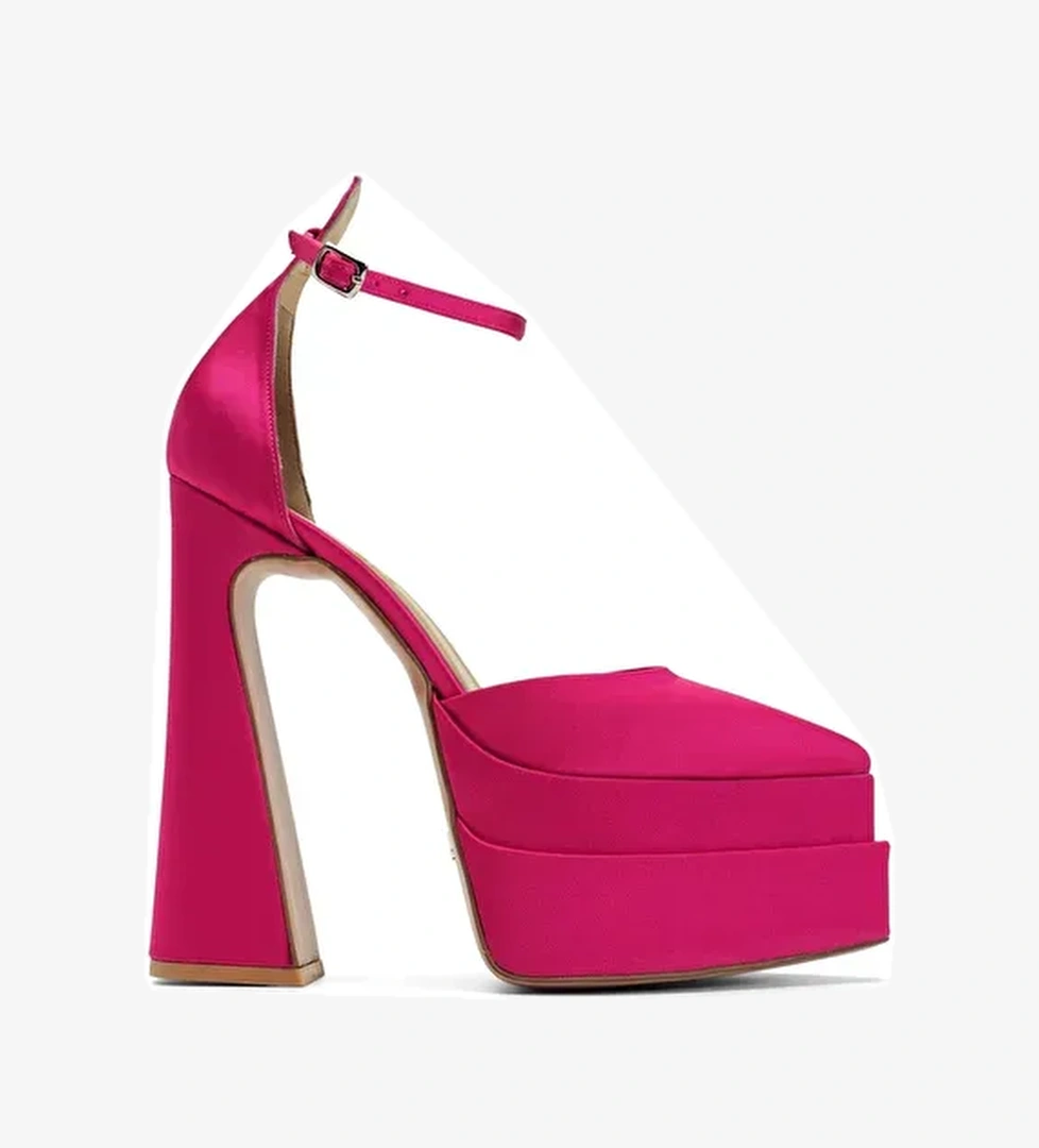 Jabotter Lizzy Saten Platform Topuklu Ayakkabı - Görsel 1