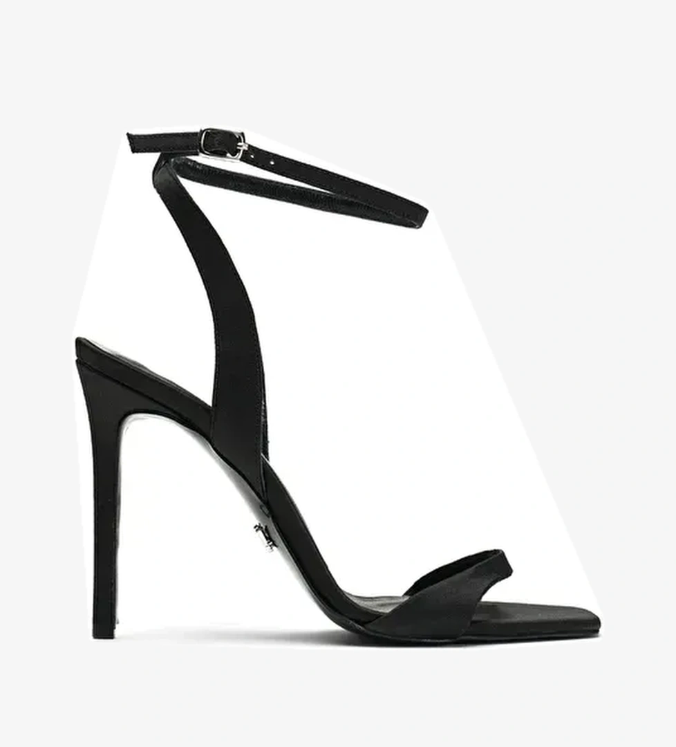 Jabotter Lacivert Kadın Saten Topuklu Ayakkabı JAB3907 / 268K - Görsel 1