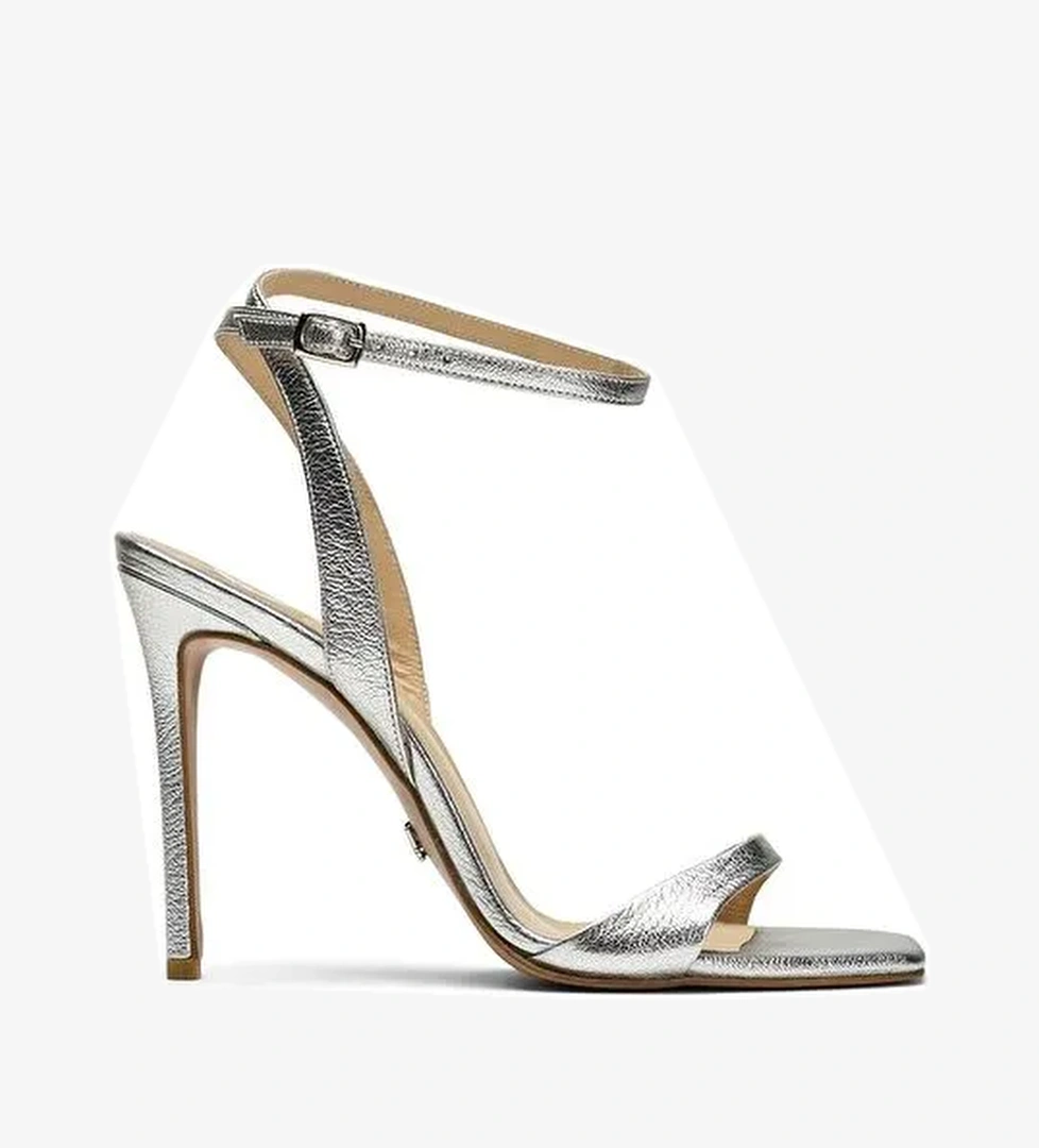 Jabotter Gümüş Kadın Deri Topuklu Ayakkabı JAB3813 / 268K - Görsel 1