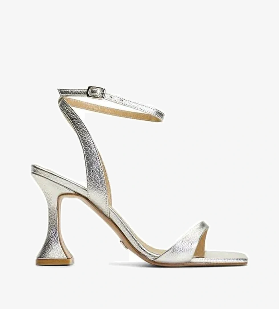 Jabotter Kristy Mat Deri 8 Cm Topuklu Sandalet - Görsel 1