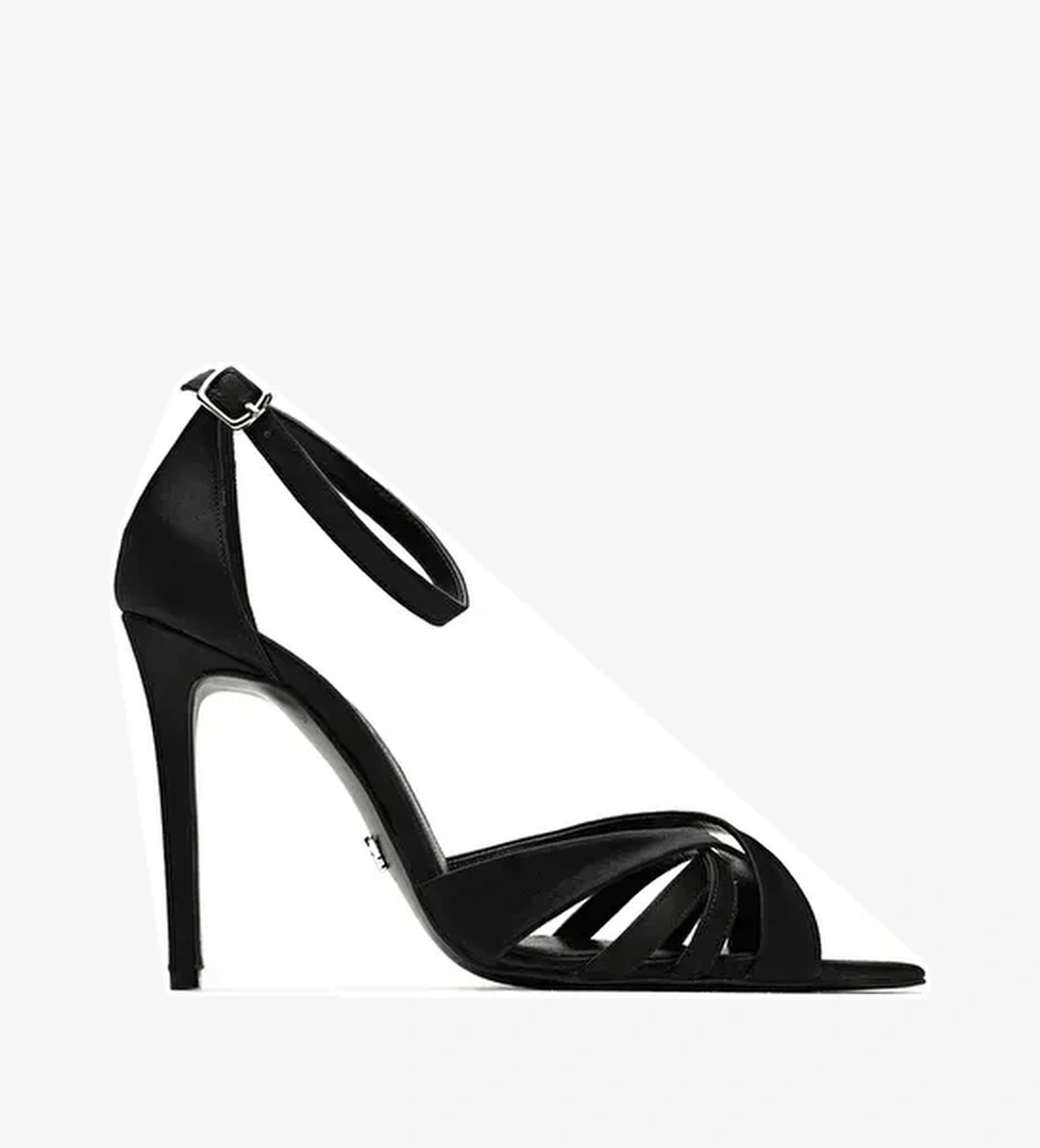 Jabotter Violine Saten 10 Cm Topuklu Ayakkabı - Görsel 1