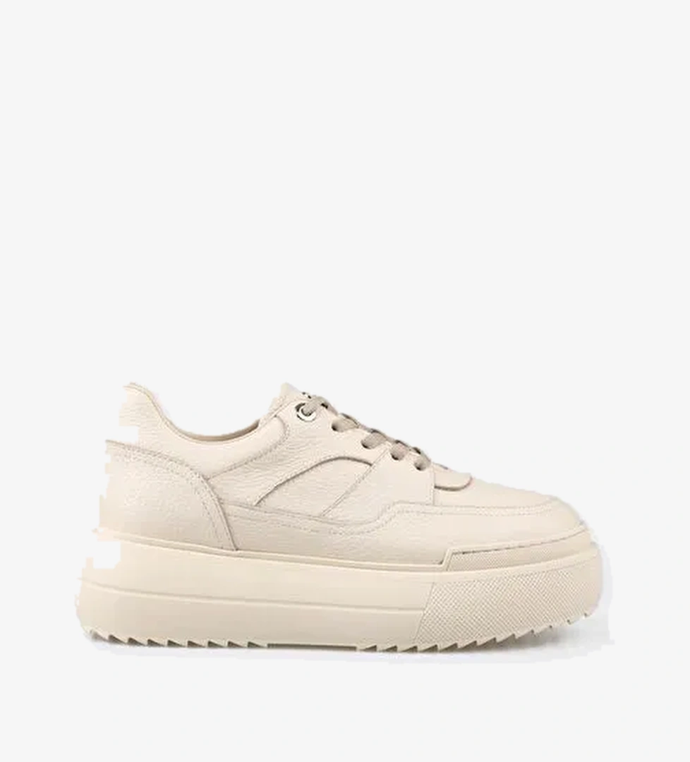 Elle Ekru Kadın Deri Sneaker YANKIN - Görsel 1