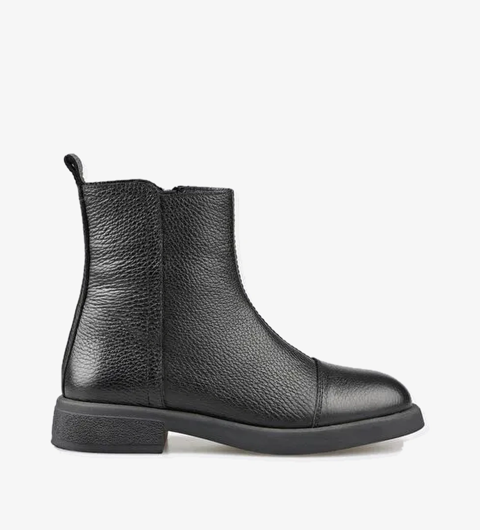 Siyah Deri Kadın Günlük Bot - Görsel 1