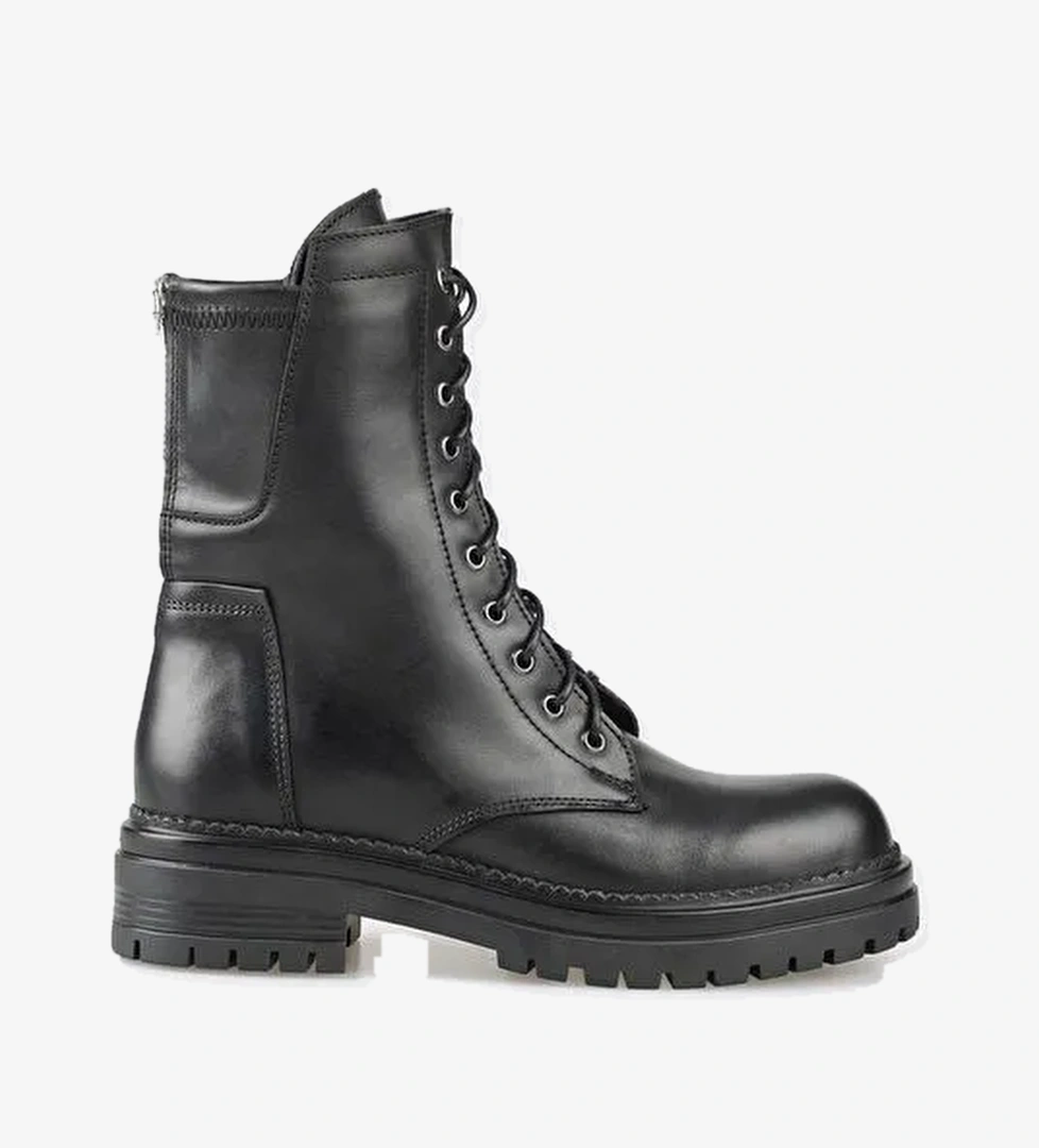 Siyah Deri Kadın Günlük Bot - Görsel 1