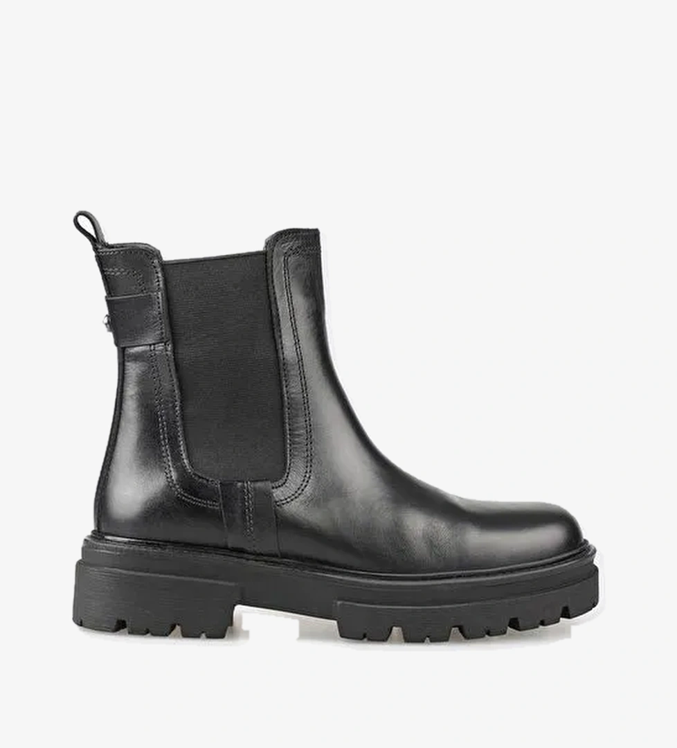 Siyah Deri Kadın Günlük Bot - Görsel 1